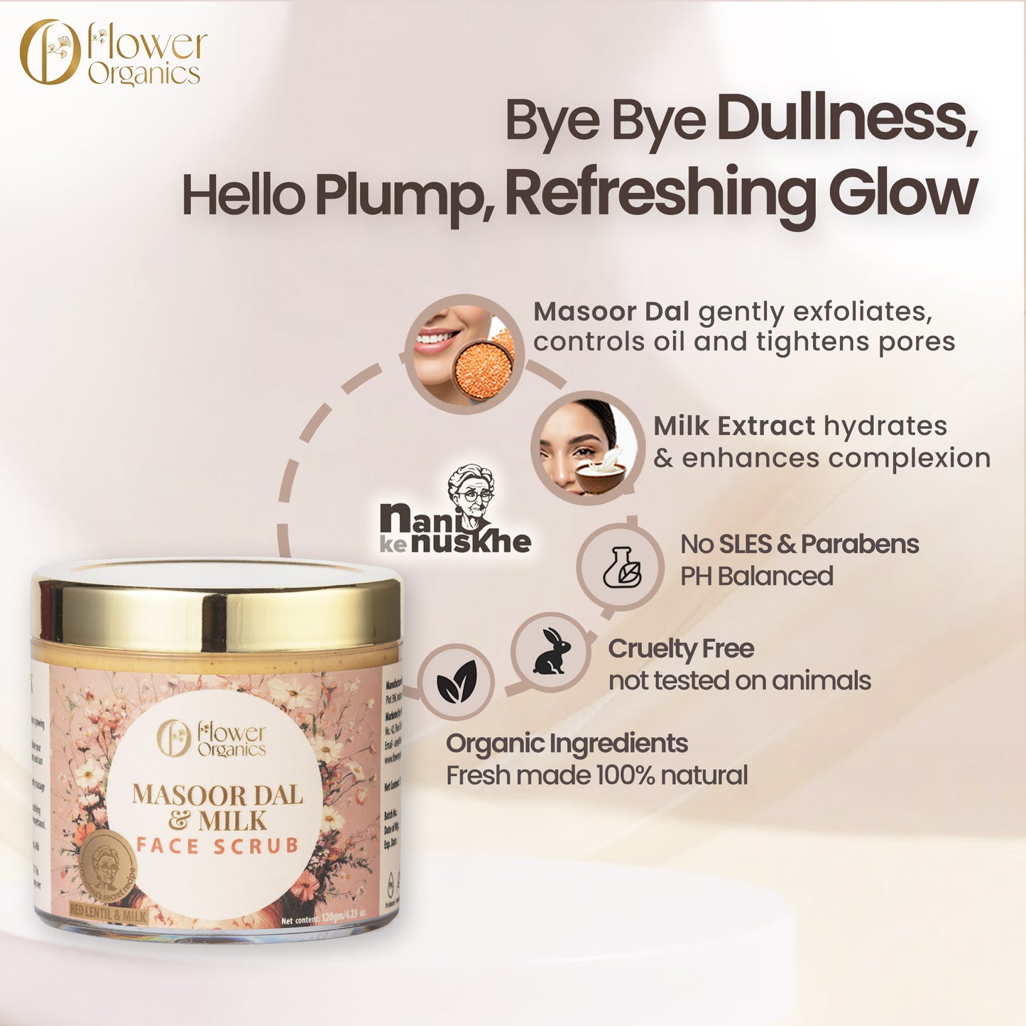 Masoor Dal & Milk Face Scrub - 120 gm