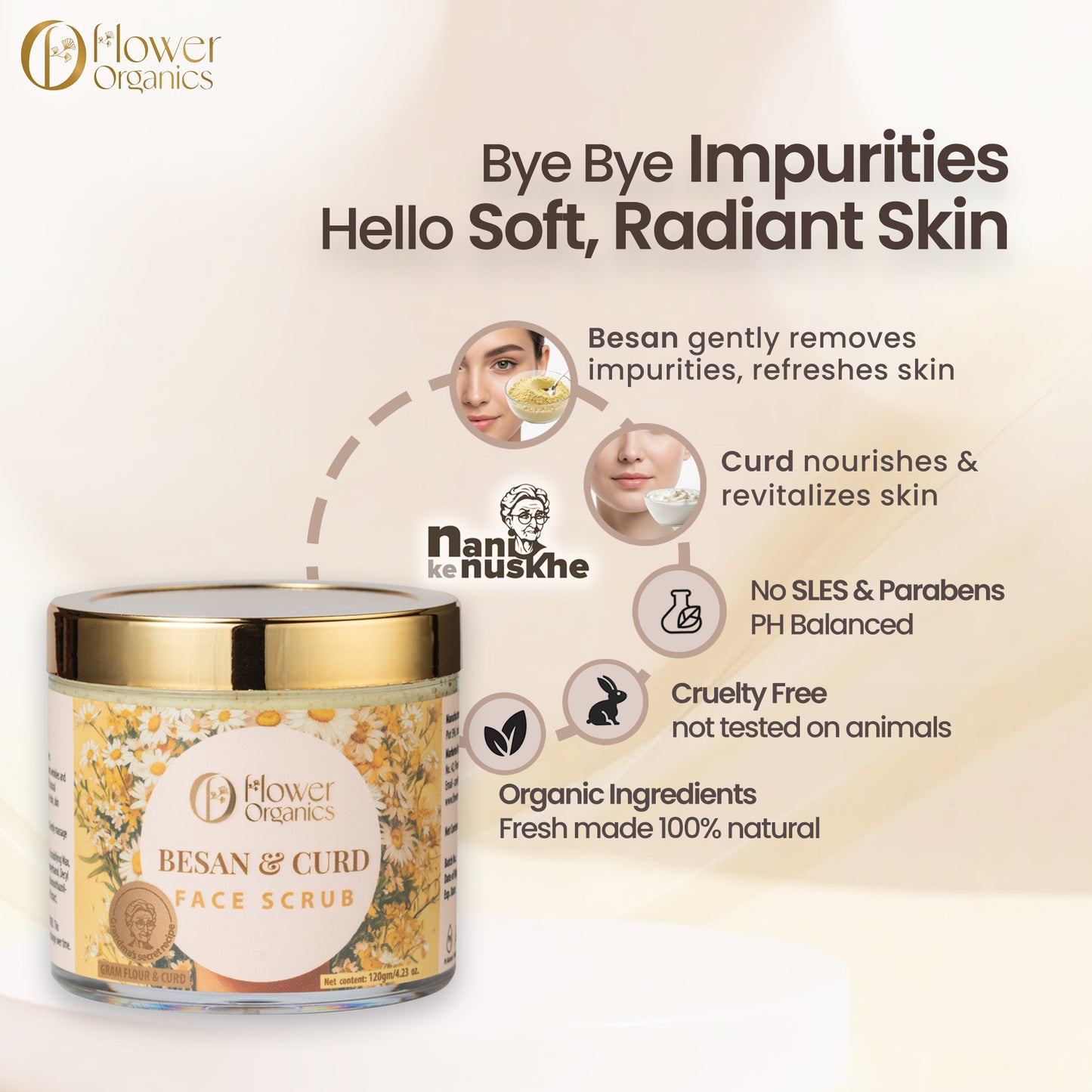 Besan & Curd Face Scrub - 120 gm