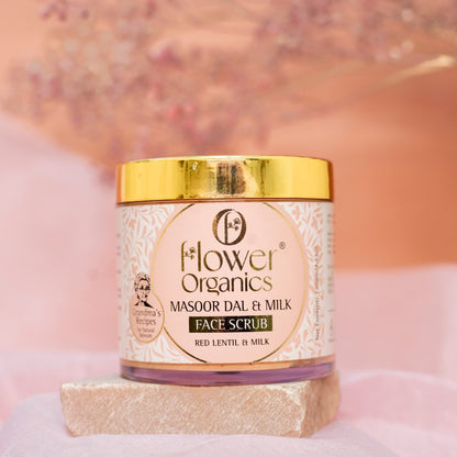 Masoor Dal & Milk Face Scrub - 120 gm - Flower Organics