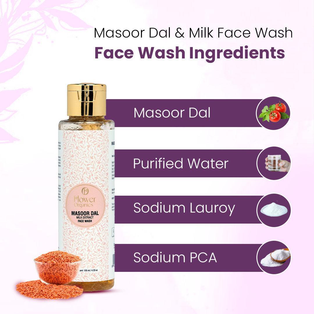 Masoor Dal & Milk Face Wash 120 ml Flower Organics