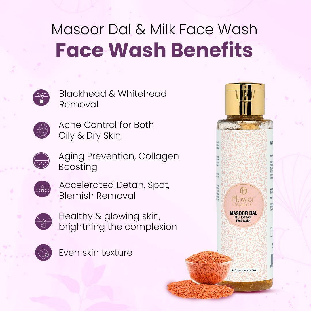 Masoor Dal & Milk Face Wash 120 ml Flower Organics